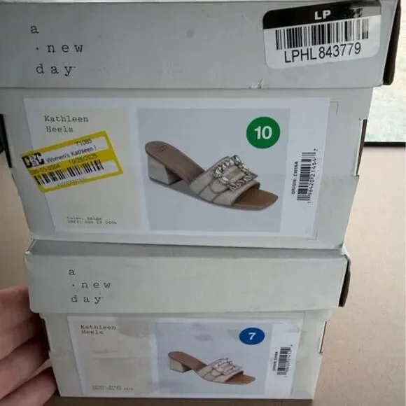 A New Day Kathleen Rhinestone Buckle Heeled Mules - Picture 9 of 10